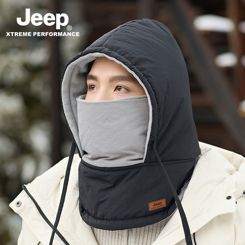jeep吉普男士冬季雷锋帽加绒骑车