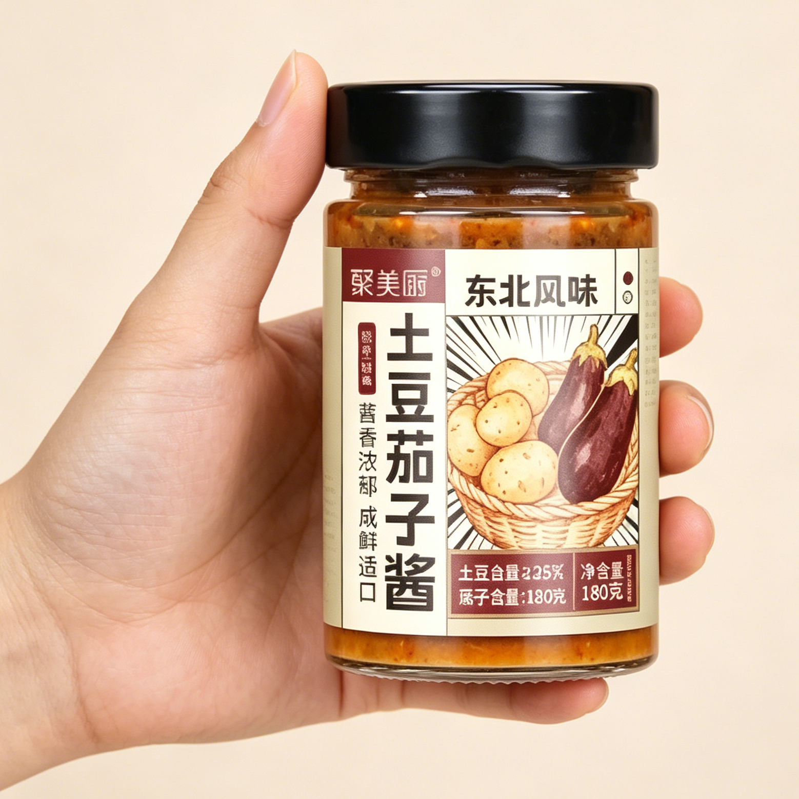 聚美厨东北土豆茄子酱土豆nao茄子拌饭酱拌面下饭夹馒头蘸酱茄子