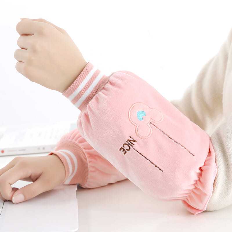 女童袖套女公主秋冬季可爱中大童小学生防污渍防脏中长款螺纹袖口