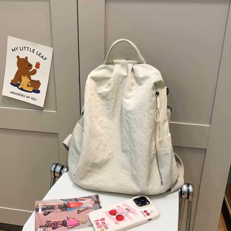 2025新款潮简约轻便尼龙帆布旅游双肩包休闲百搭旅行户外背包