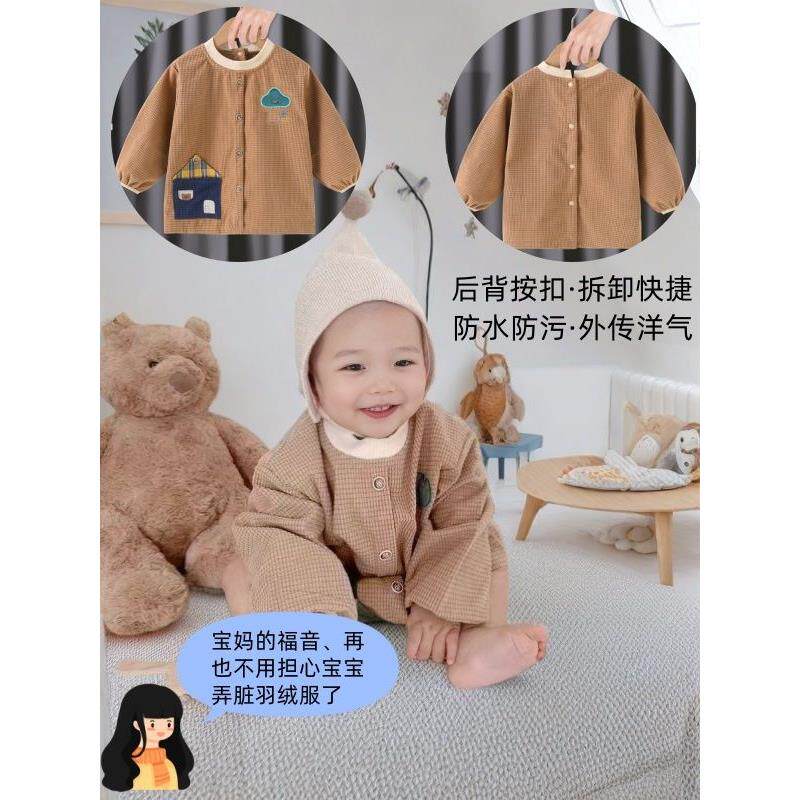 宝宝罩衣秋冬新款男童围