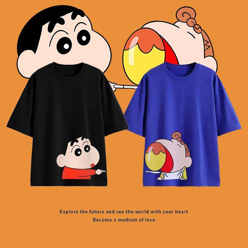 短袖宽松日常亲子装蜡笔小新小葵