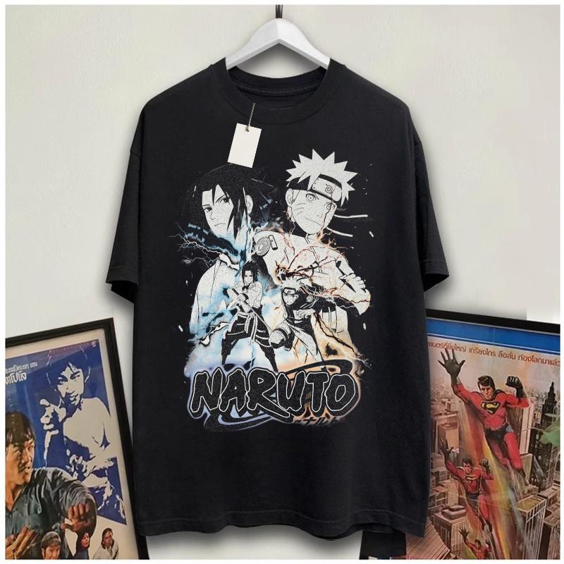 火影忍者动漫佐助鸣人联名T恤