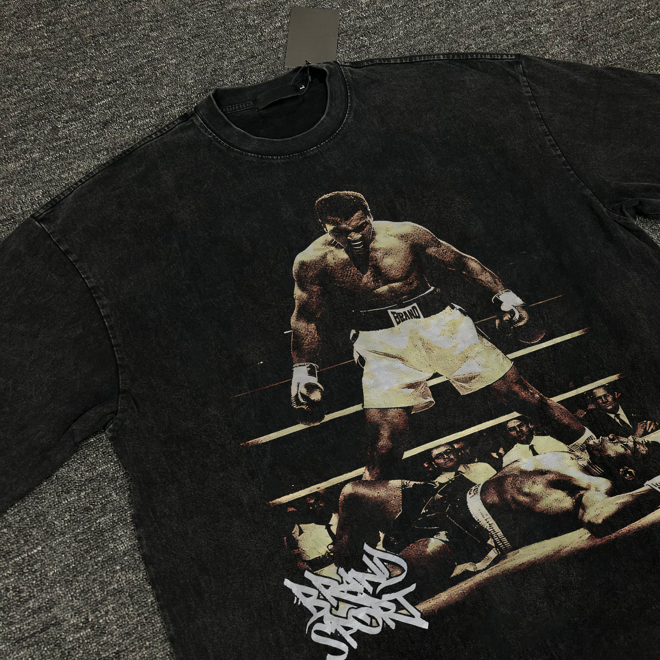 美式拳王阿里印花圆领短袖男女