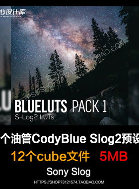 12个油管大神CodyBlue SLOG2 LUT PACK1 索尼调色预设包Pr fcpx