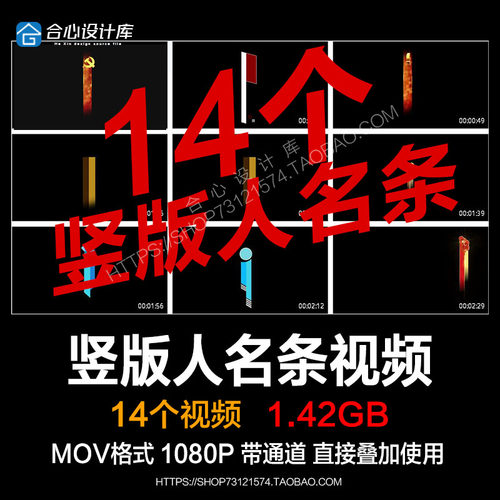 AE剪映抖音竖版人名条字幕条形视频素材标题透明底视频设计素材