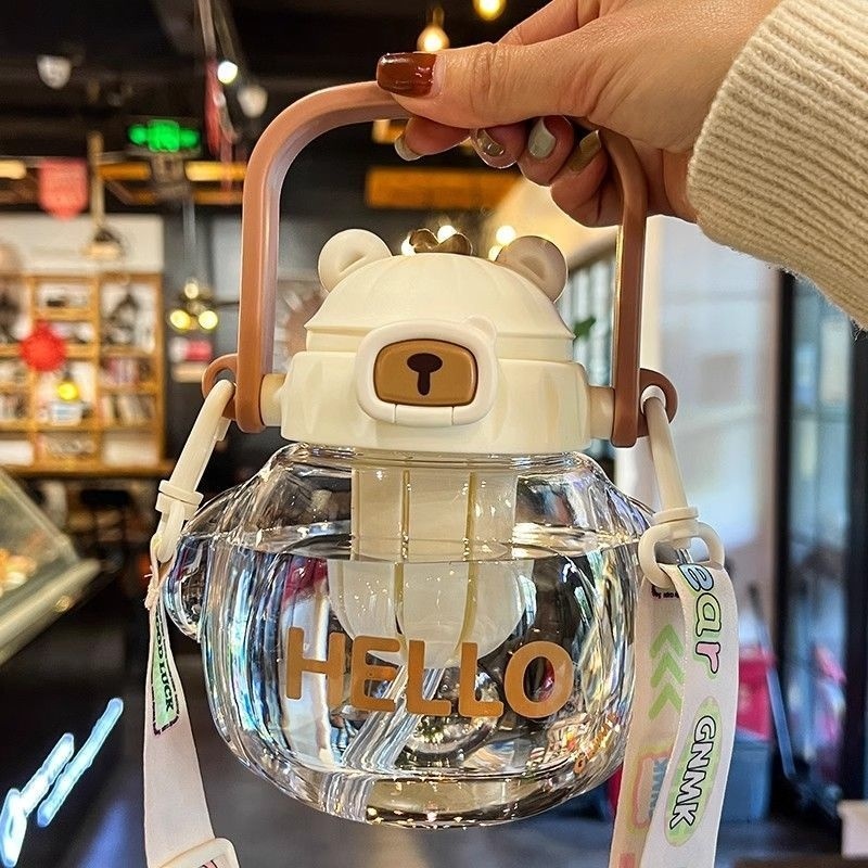 2025新款女生高颜值茶水分离吸管大肚泡茶杯子大容量夏天塑料水杯