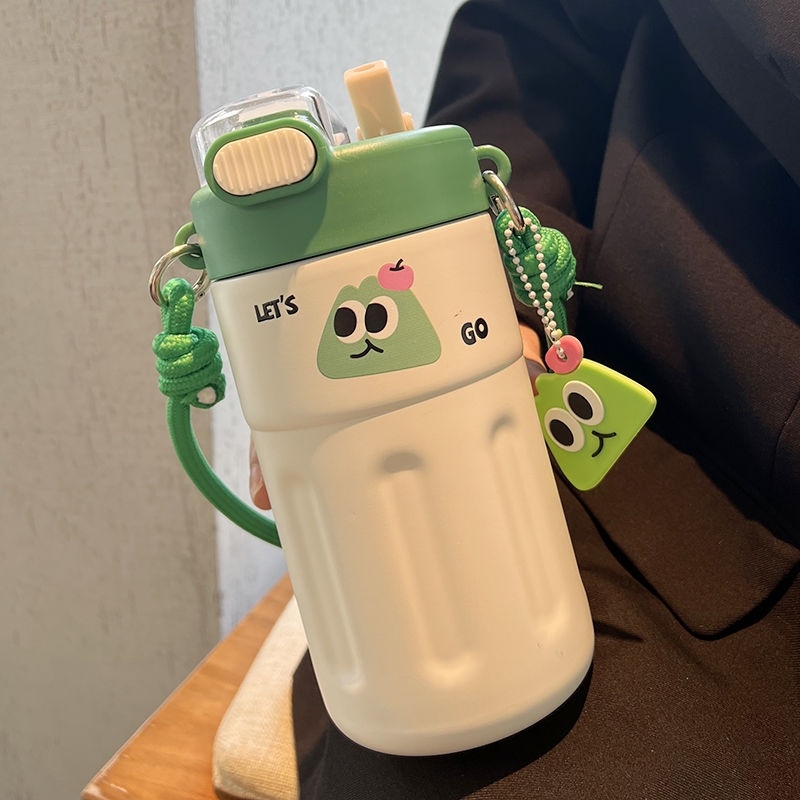 水杯保温杯女生高颜值2025新款316咖啡杯保冷双饮带茶隔吸管杯子