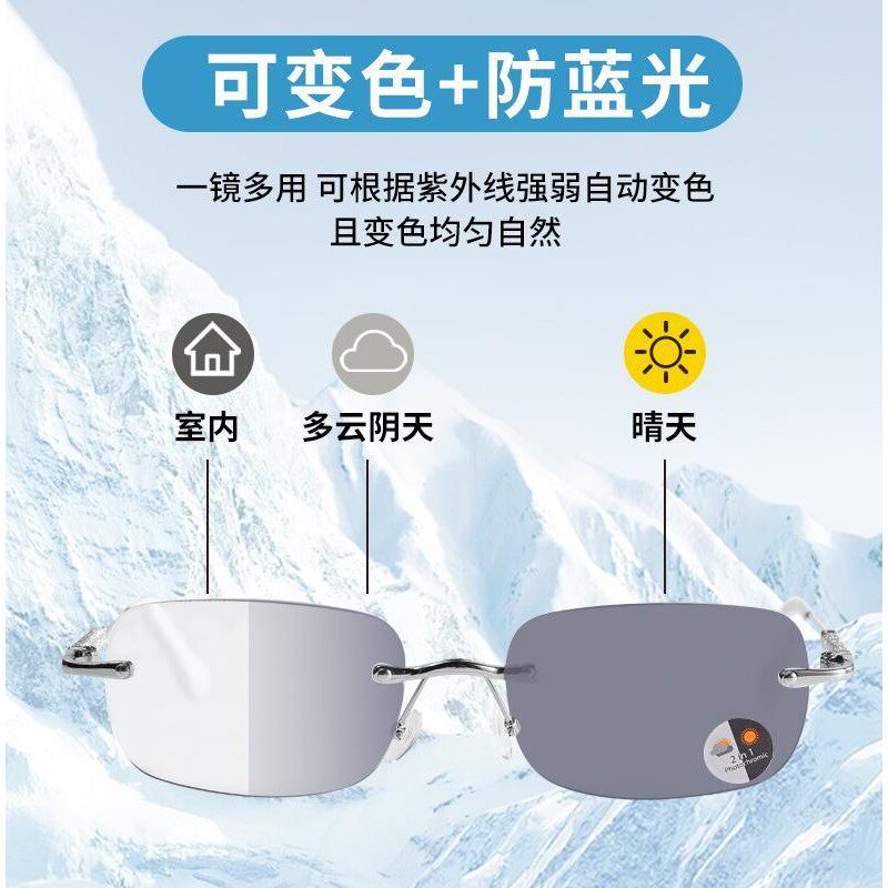 保罗中老年款高清防蓝光变色老花镜看小字清晰刷视频不累眼不疲劳