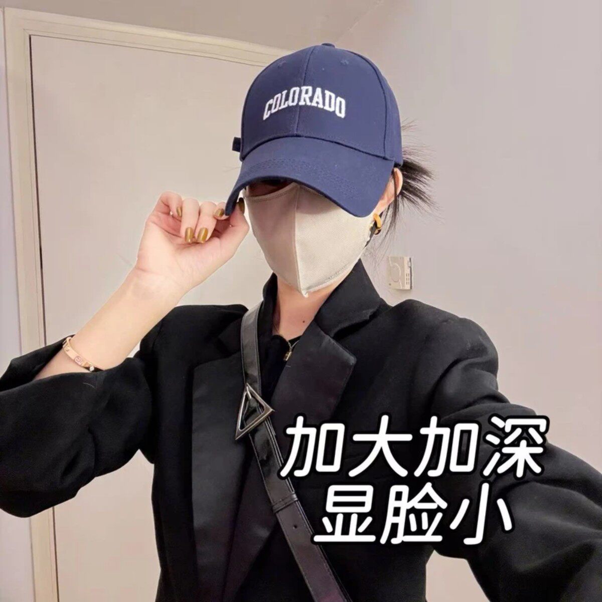 美宁帽屋硬顶加大加深显脸小韩版刺绣男女款棒球帽宽檐遮阳学生鸭