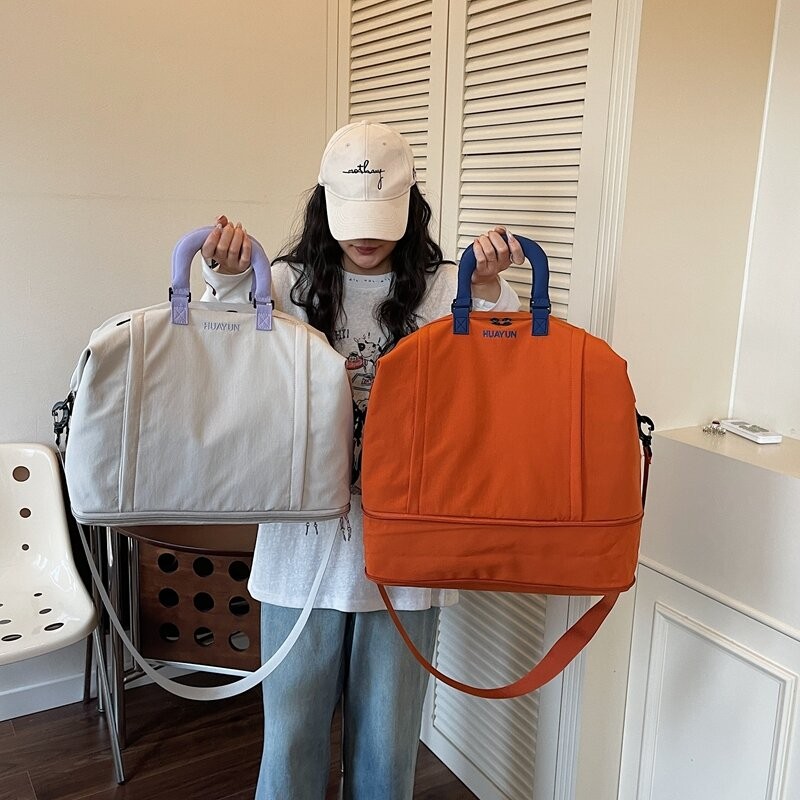 大珊大容量可扩展健身包款短途旅行包单肩收纳包可扩容手提行李包