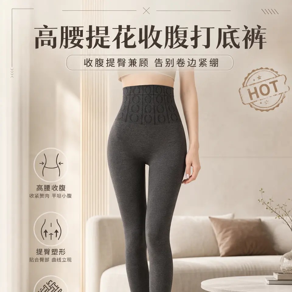 热荔大码高腰收腹春夏秋季外穿内搭高腰收腹高弹秋裤打底裤袜塑形