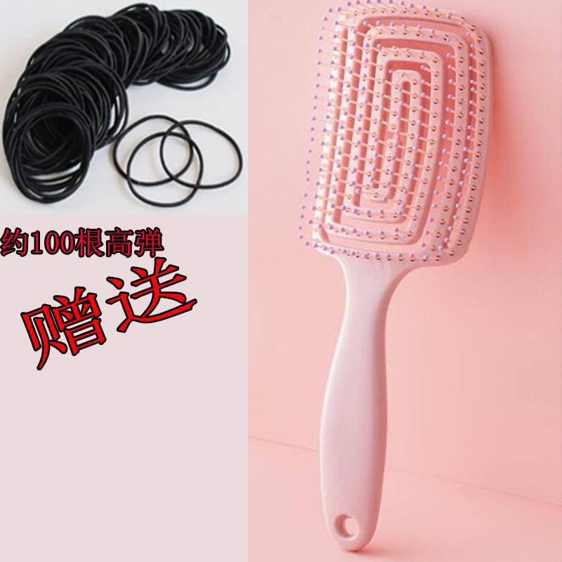蓬松头发排骨梳子女士卷发排骨梳大弯梳按摩梳美发梳蚊香按摩梳星