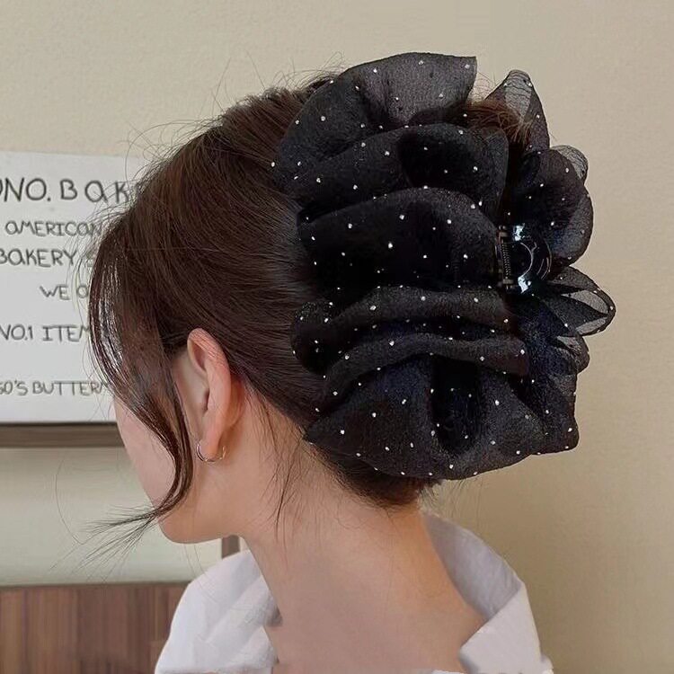 满天星大号发夹时尚鲨鱼夹新款发量多后脑勺盘头发夹子抓夹女