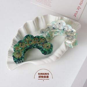 博物馆文创绾青丝抓夹小众感国风后脑勺鲨鱼夹发夹发饰