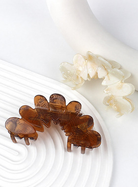 丹麦依慧达同款花瓣抓夹 感醋酸纤维大号后脑勺鲨鱼夹发夹