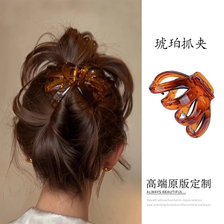 巨能爪~大号抓夹女感2025新款发夹后脑勺大发量多鲨鱼夹头饰图片