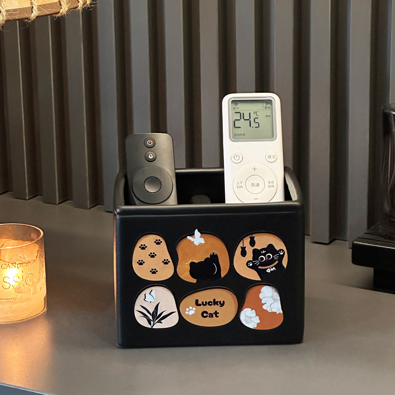 可爱拾趣桌面遥控器收纳盒化妆品面膜杂物化妆刷笔筒置物架陶瓷,收纳整理,化妆刷收纳盒/桶,淘宝优惠券,粉丝福利购,淘宝优惠卷