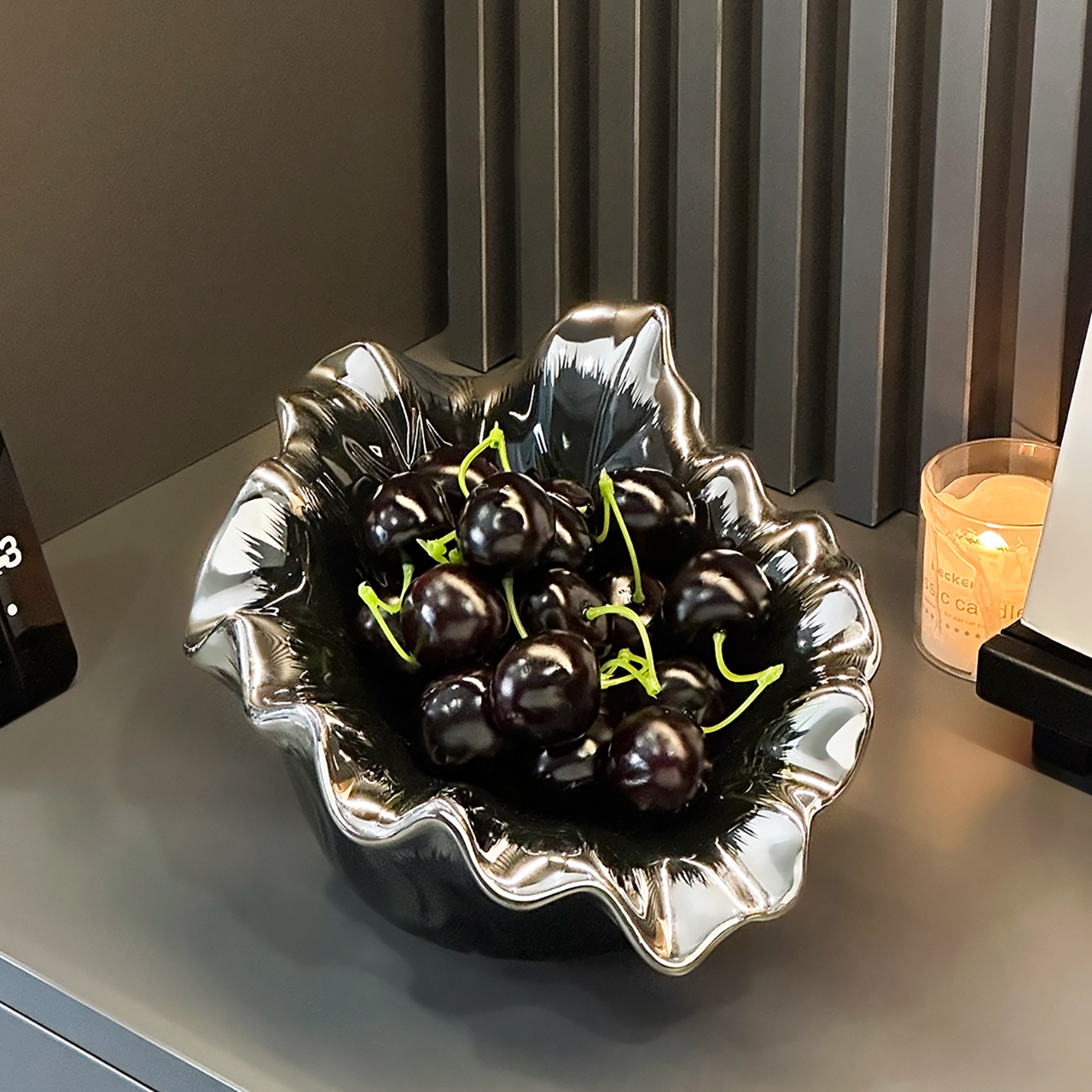 高颜值荷叶水果盘客厅家用