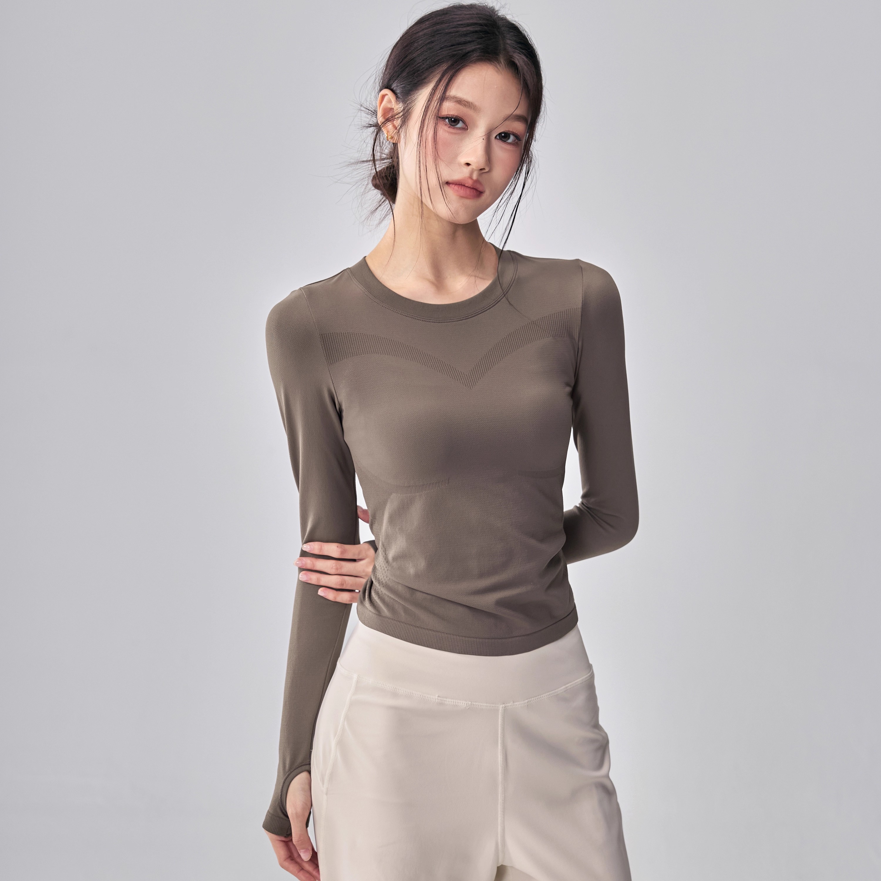 IuIu速干瑜伽服长袖女修身跑步