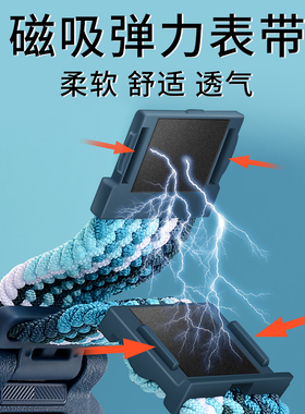 适用小天才电话手表Z8/Z7磁扣编织表带Q2A/Z5/Z6紫蓝色表链Z1/Z2Y/Z3/Z1S/Z7/Y06/Q1A/D2腕带Q1Y/Q2配件通用