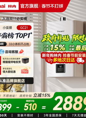 [小蛮腰恒温]林内燃气热水器家用天然气安全洗澡静音13升16升GC21