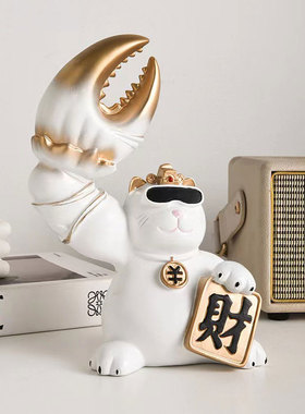 大力钳轻奢招财猫摆件开业礼物礼品前台装饰客厅玄关创意家居饰品