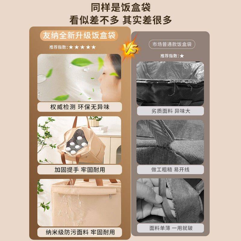 饭盒包手提袋便当袋子保温饭包餐包上班族便当盒带饭饭兜加厚铝箔