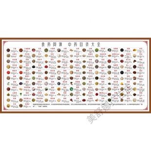 中医馆药食同源中药目录大全宣传海报性味功效贴画养生馆壁画