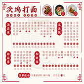 打面手工面价格表展板海报贴纸小吃美食贴纸展板自粘贴纸kt板