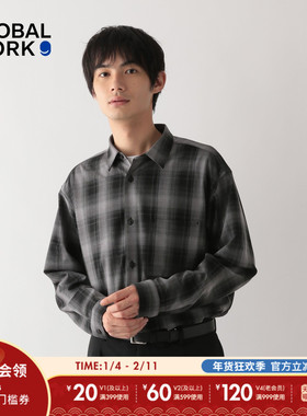 GLOBAL WORK 衬衫男2026春季新款休闲廓形口袋长袖外套576419