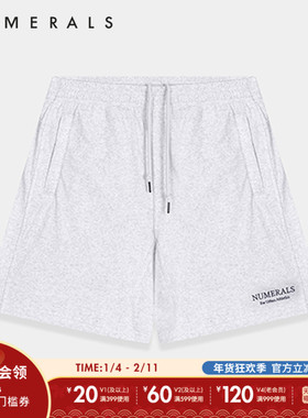 NUMERALS休闲裤男夏季松紧腰城市运动风短裤 196557