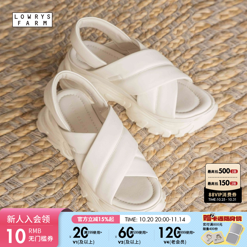 LOWRYS FARM2025新款简约休闲女士厚底凉鞋287478