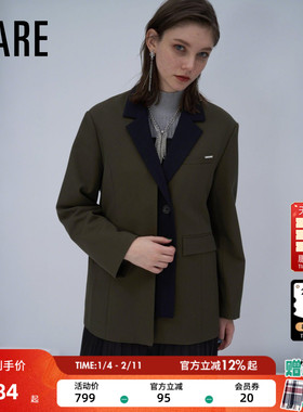 HARE外套女2026春季新款拼接气质轻熟风通勤休闲西装630169
