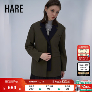 HARE外套女2026春季新款拼接气质轻熟风通勤休闲西装630169
