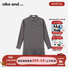 and ...POLO连衣裙春季 日系长袖 衬衫 短裙百褶裙237580 niko