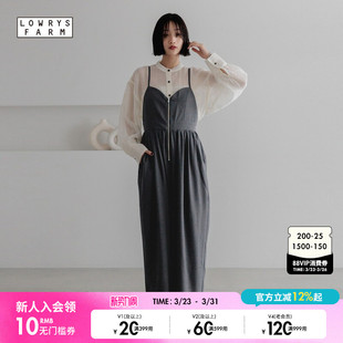 FARM连衣裤 简约纯色背带裤 女2025年夏季 时尚 289830 新款 LOWRYS