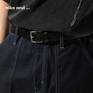 休闲潮流设计感针扣皮带495103 niko and ... 腰带2025新款