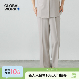 日系宽松简约直筒裤 GLOBAL 290010 新款 女2025年夏季 WORK 休闲裤