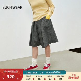 时尚 新款 羊毛混纺条纹日系短裙323063 WEAR半身裙女冬季 BUCH