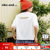 niko 113887 潮流字母印花休闲宽松短袖 and ...T恤女2025春季