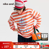 and 棉质动物条纹长袖 ... 十五 niko 新款 T恤女 26春季 上衣662026