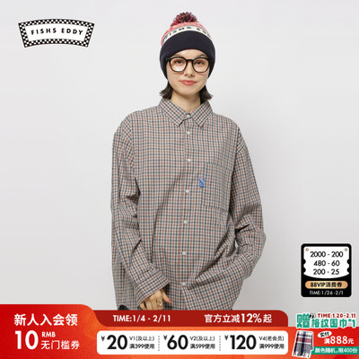 FISHS EDDY衬衫女2026春季新款宽松慵懒格纹休闲上衣600624