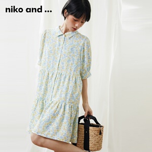 niko and ...连衣裙女夏季甜美碎花显瘦南法庄园长裙296504