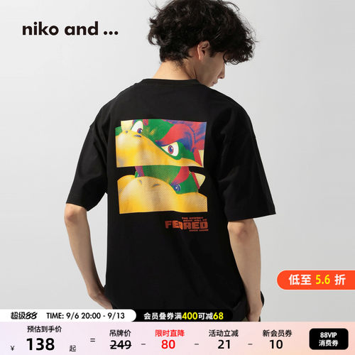 niko and ...马里奥联名2026夏季新款棉质印花短袖T恤647528