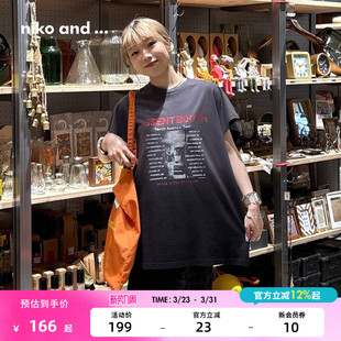 渐变印花棉质男女同款 niko 新款 ...T恤2025夏季 上衣579972 and