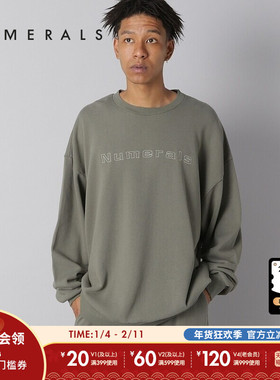 NUMERALS T恤男冬季新款时尚气质流行字母宽松休闲长袖上衣145834