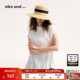and 纯色短袖 ...衬衫 niko 女2025夏季 新款 荷叶下摆短袖 上衣570606