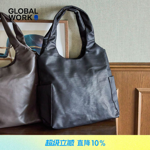 GLOBAL WORK 包袋女2026新款简约口袋大容量单肩手拎托特包581184