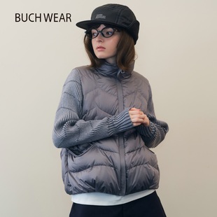 拼接针织保暖鹅绒外套641348 新款 BUCH WEAR排骨羽绒服女2025冬季
